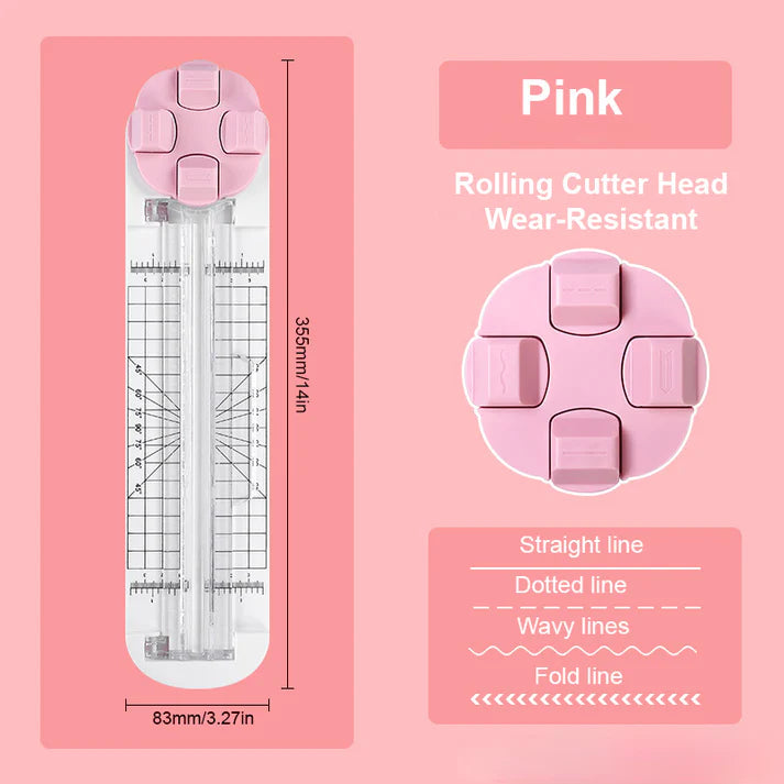 4-in-1 Paper Trimmer – Straight, Wave, Perforated & Creasing Blades