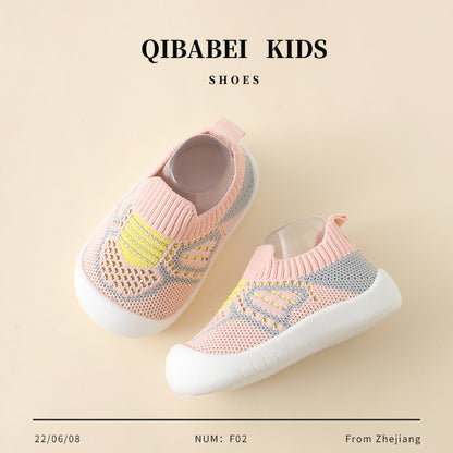 👶Baby Non-Slip Shoes – Breathable Mesh, Rubber Sole, for Home & Outings