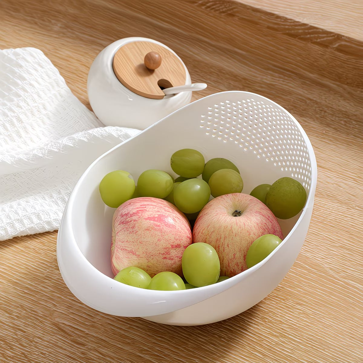 Rice Washing Draining Basket Kitchen Vegetable Fruit Washing Basket