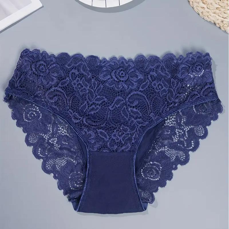 4pcs Women'S Floral Lace Underwear