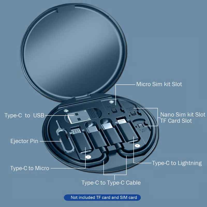 5-in-1 Portable Cable Adapter Storage Box Set