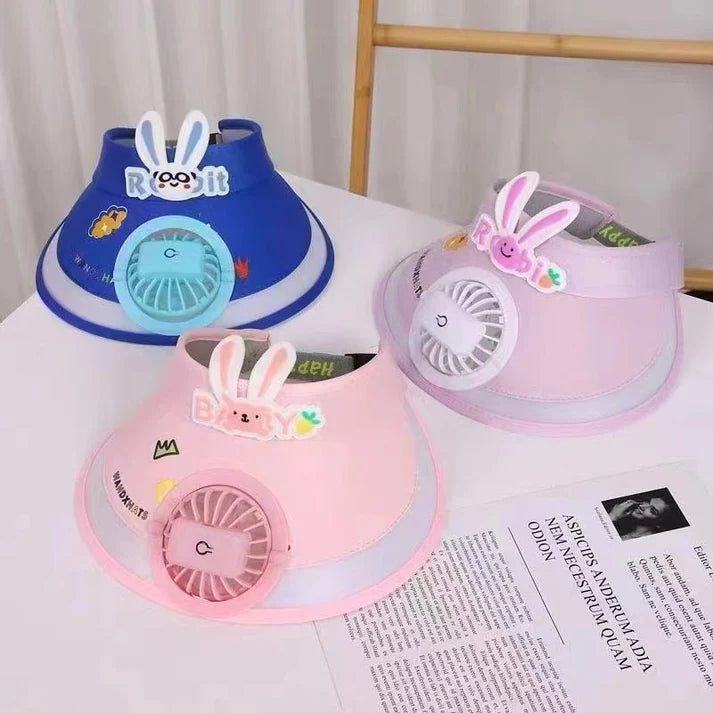 Children's Sun Hat with Rechargeable Fan