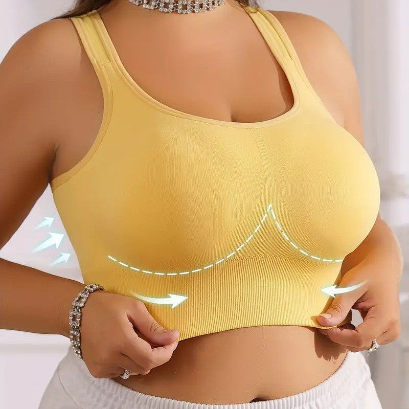 Plus Size Women's Wire-Free Bra with Removable Pads