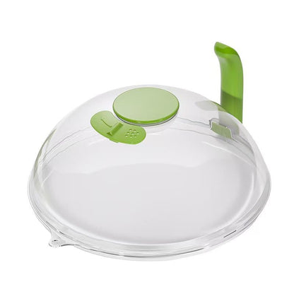 Microwave Splatter Cover with Steamer – Clear, Built-in Steaming Tray