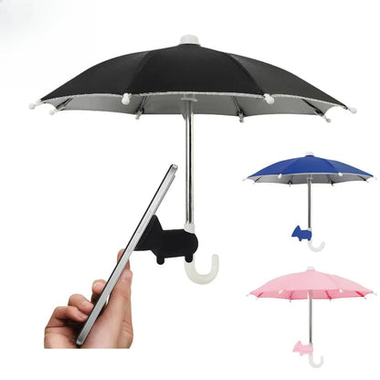 Universal Adjustable Phone Umbrella & Suction Cup Stand – Sun & Rain Protection, Sturdy Suction Mount for Outdoor Use