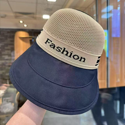 🌴 Women's Trendy Breathable Sun Bucket Hat – Side Clips for Face Mask, UV Protection & Foldable
