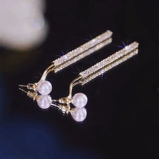 Pearl Dangle Earrings | Dangle Diamond Earrings