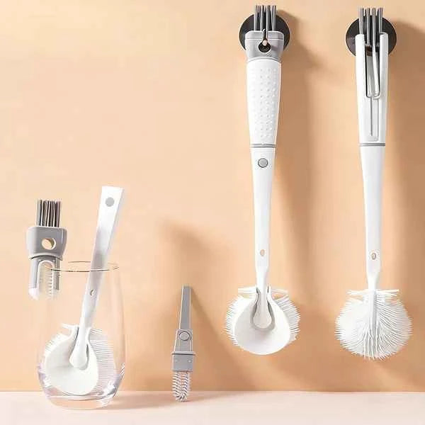 Detachable Long-Handle Silicone Cup Brush – Deep Reach for Tall Cups | Scratch-Free | for Thermos, Baby Bottles & Water Bottles