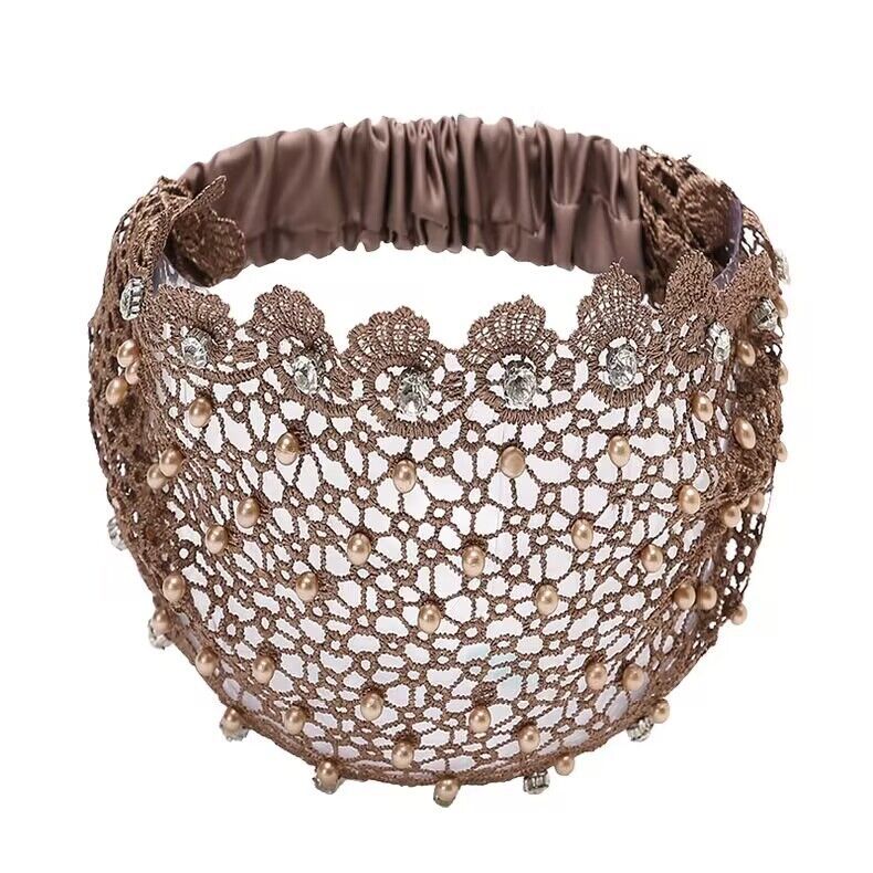 Plum Blossom Hollow Beaded Wide Headband – Elegant & Vintage, Flattering Wide Design for All Face Shapes