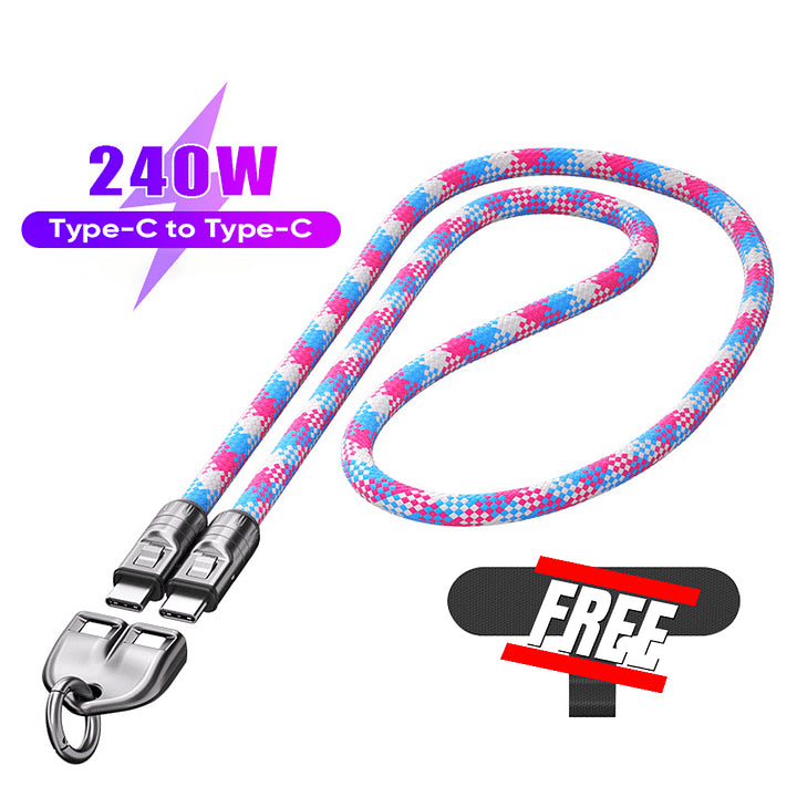 Type-C to Type-C 240W Charging Cable with Wearable Bracelet Design
