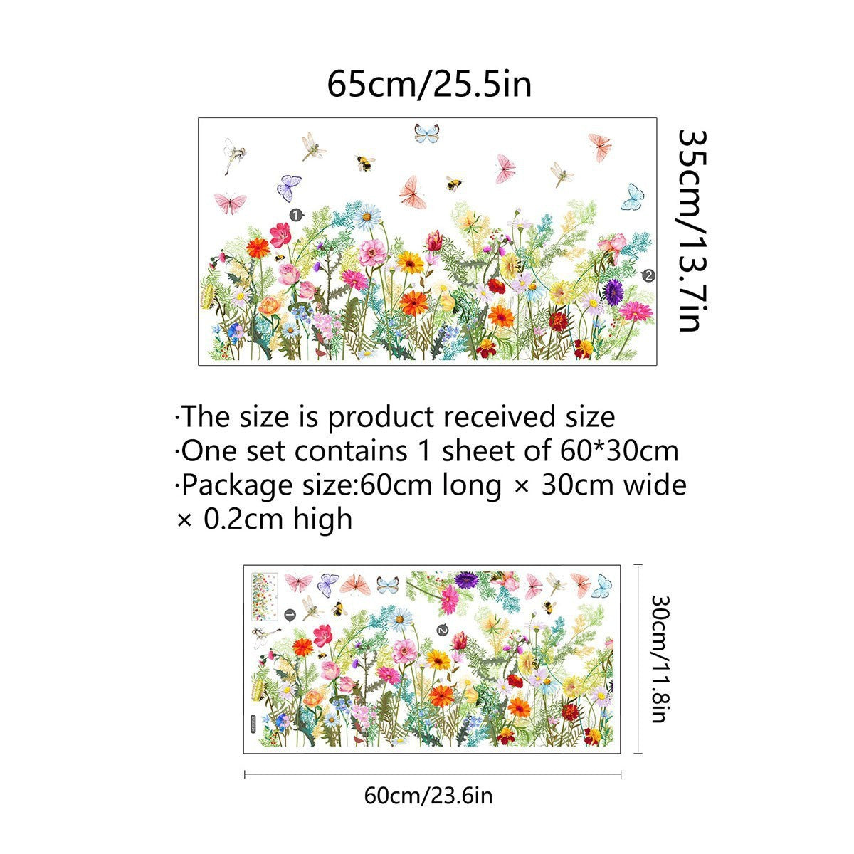 Colorful Floral Bouquet Window Sticker
