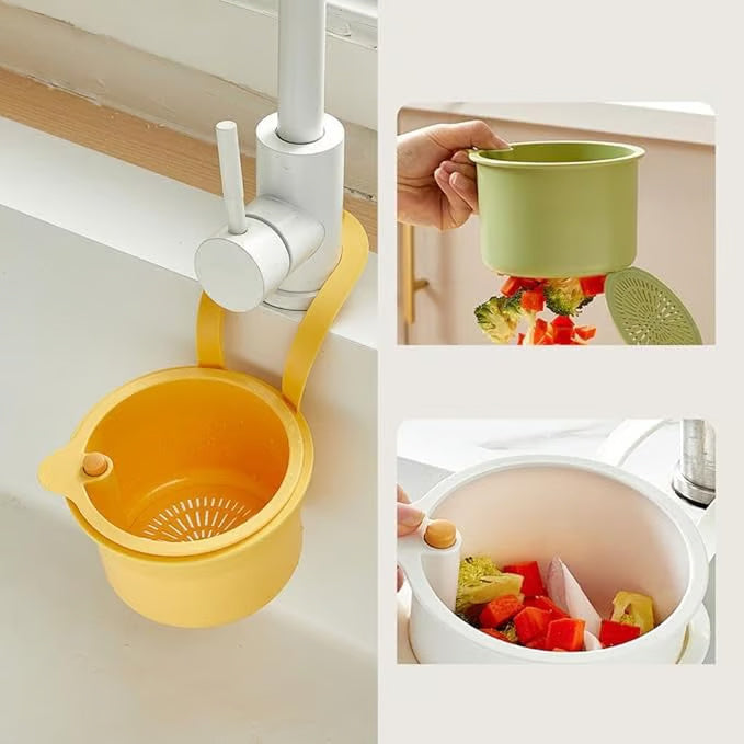 Hanging Sink Drain Basket with Bottom Release