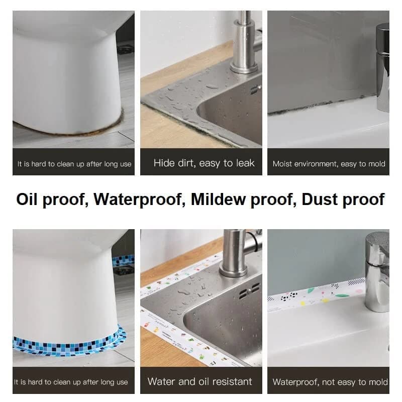 🚿Waterproof & Anti-Mold Self-Adhesive Tape – Universal for Bathroom & Kitchen, Seals Gaps