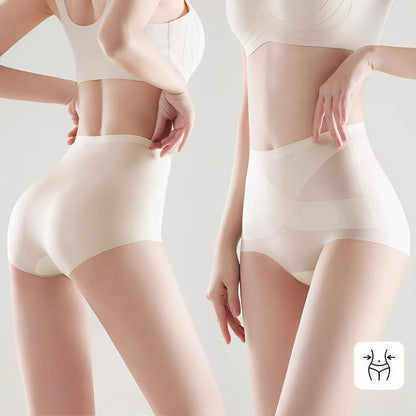 Women's High-Waist Seamless Cooling Gel Fabric Panty Set – High-Waist Cross-Waist Design