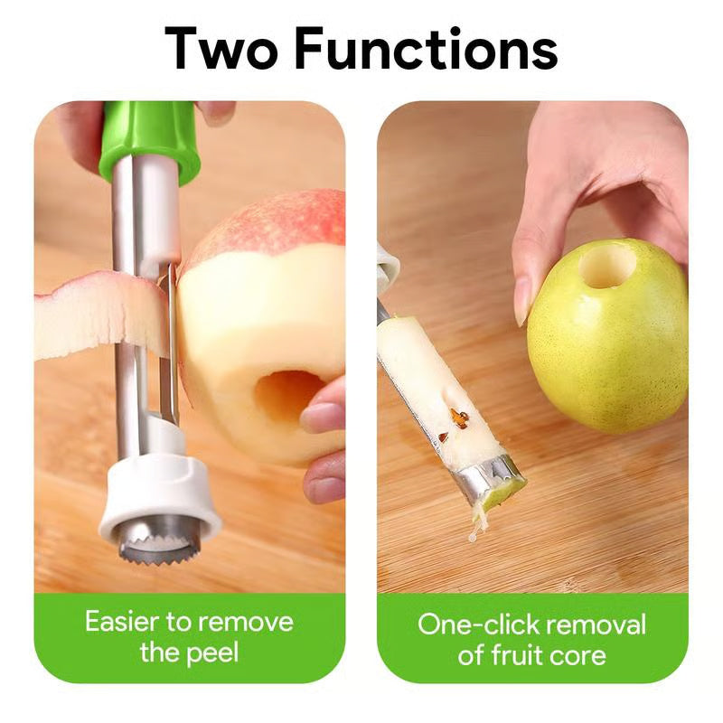 Stainless Steel 2-in-1 Fruit Corer and Peeler