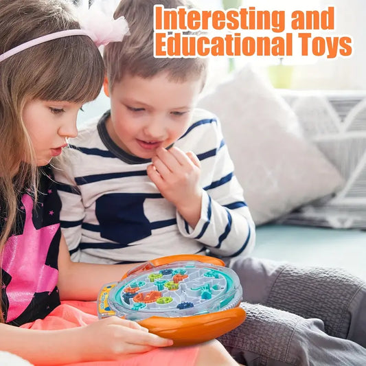 Gear Maze Disk Toys for Kids 3D Puzzle Balance Ball Handheld Maze Board Educational Toy