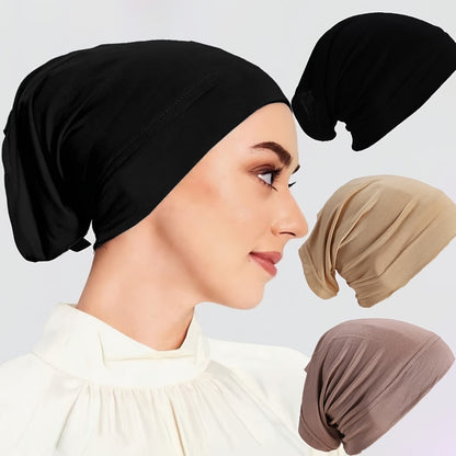 Modal Solid Color Tube Cap & Hijab Underscarf for Women – Soft Mercerized Cotton Inner Hijab Cap