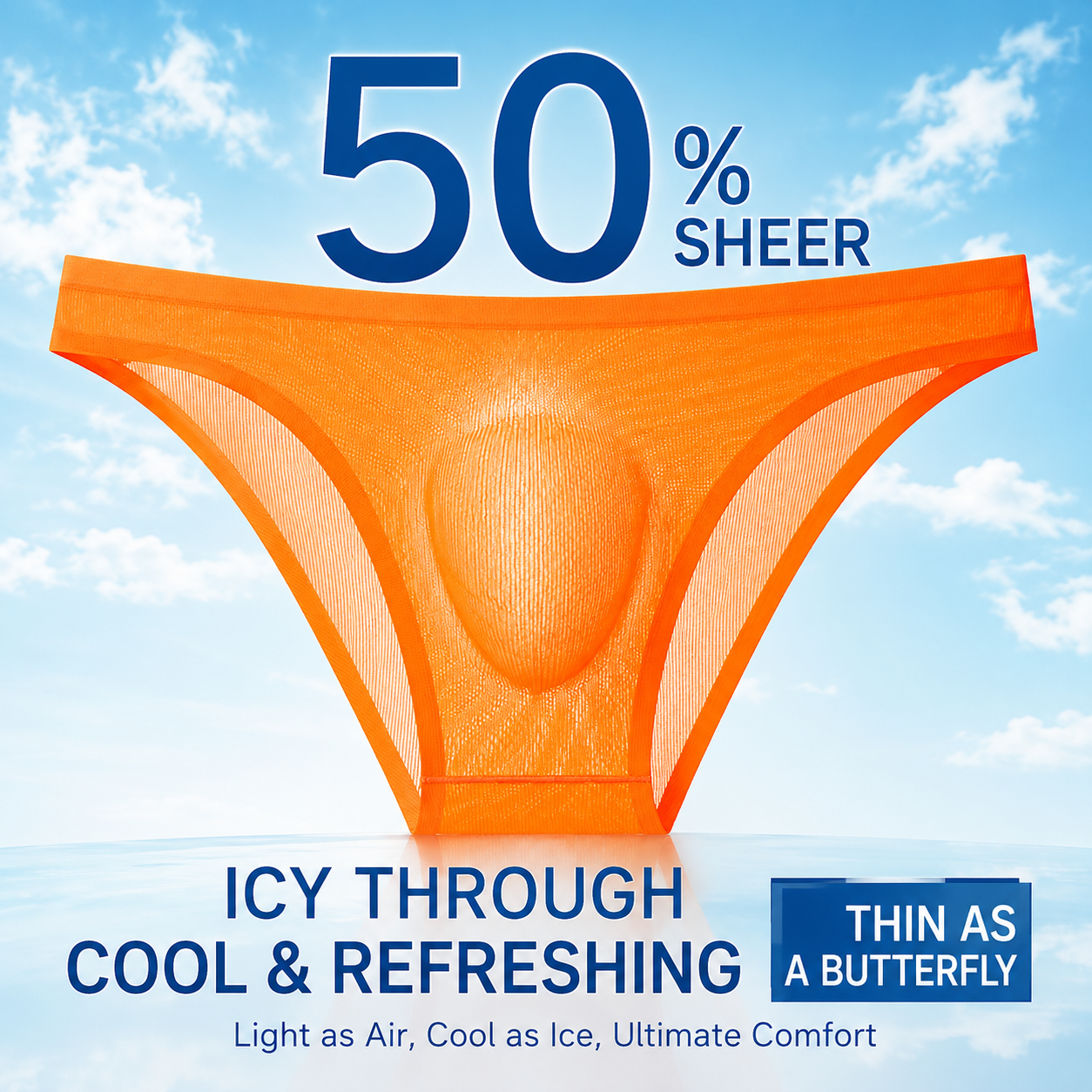 Men's Ribbed Ice Silk Low-Rise Briefs – Ultra-Thin, Breathable & Cooling Underwear