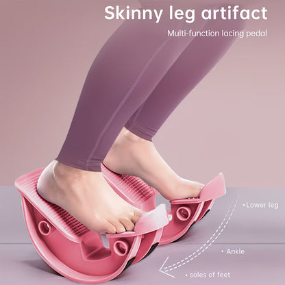 A pedal calf-stretching strap trainer, for Achilles tendon strengthening and tight, firm leg muscles