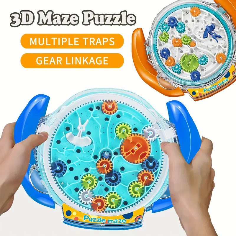 Gear Maze Disk Toys for Kids 3D Puzzle Balance Ball Handheld Maze Board Educational Toy