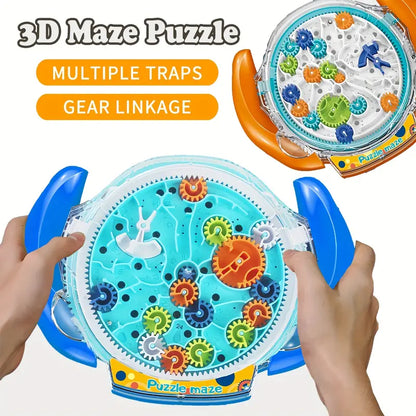 Gear Maze Disk Toys for Kids 3D Puzzle Balance Ball Handheld Maze Board Educational Toy