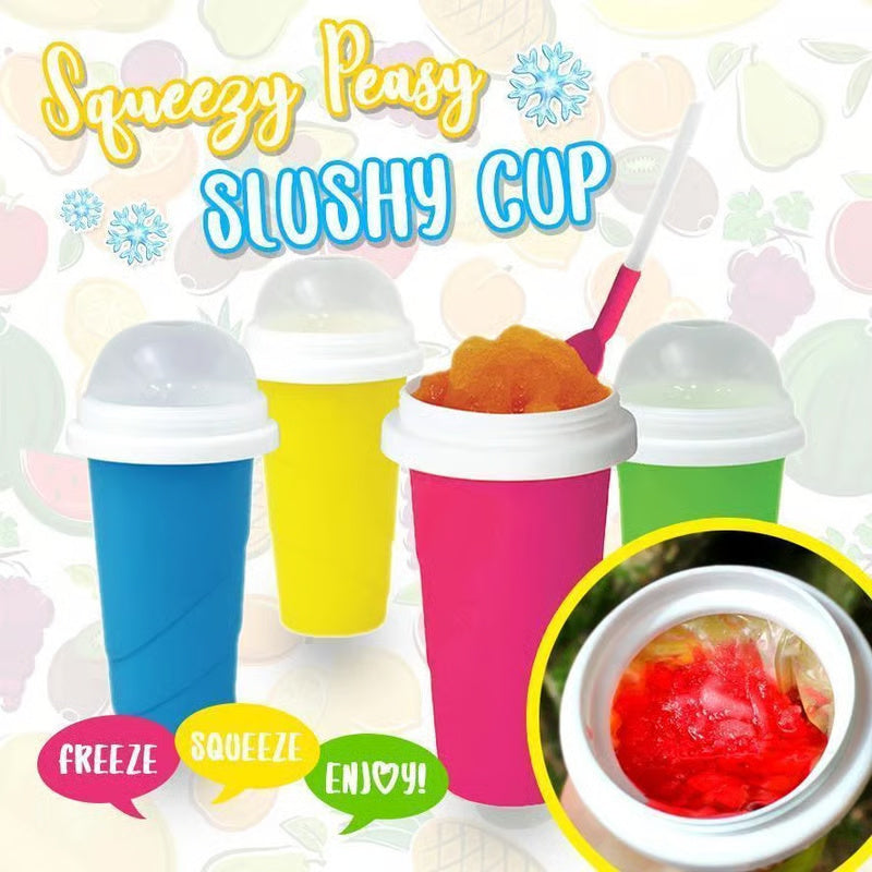 🥤 Slushy Cup with Built-in Spoon & Straw – Quick Homemade Smoothies & Slushies