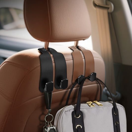 【3 Pcs】Car Seat Back Dual Hooks – Organizer for Handbags, Shopping Bags & Umbrellas
