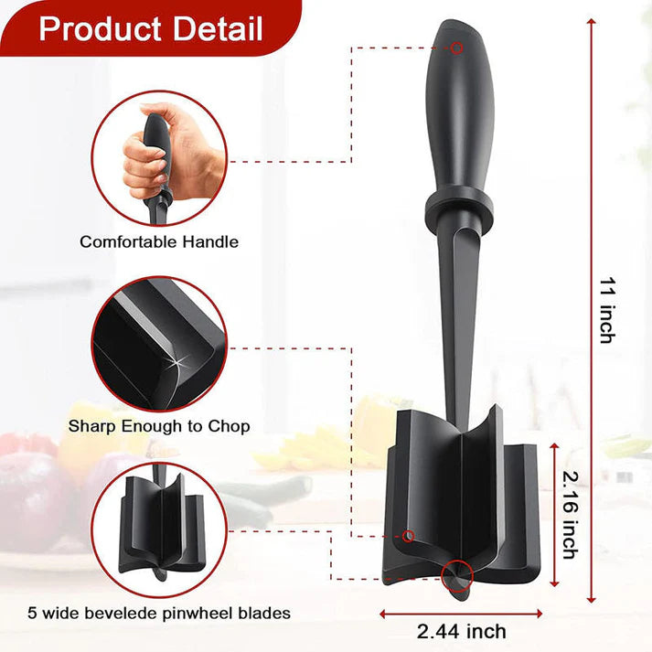 Meat Chopper & Shredder – Heat Resistant Ground Beef Smasher & Scraper, Non-Stick Pan Safe Cooking Tool