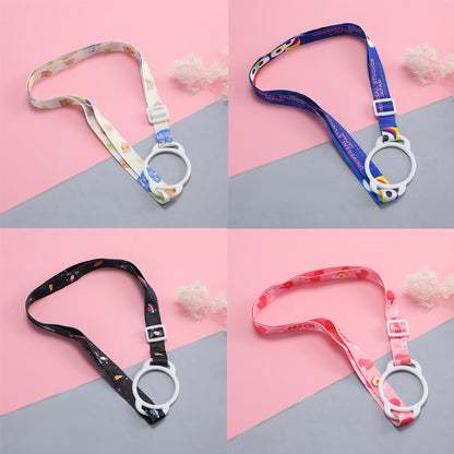 Cartoon Water Bottle Strap Lanyard | Portable Crossbody Holder with Silicone Ring for Cup, Bottle, Drink