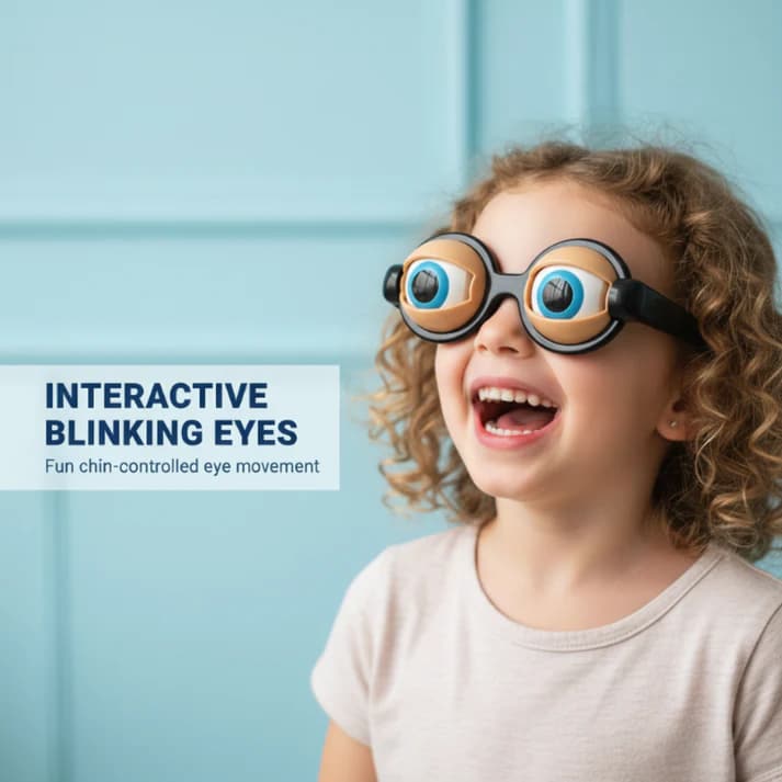 Funny Glasses with Winking Eye Mechanism – Blinking Eye Gag Glasses for Party Favors & Novelty Gifts