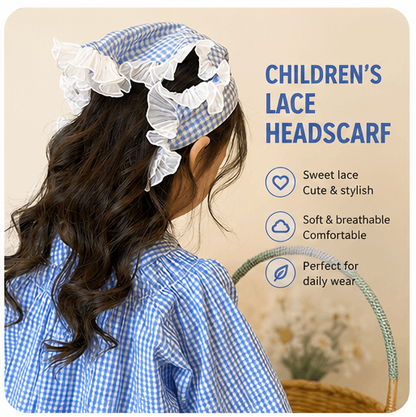 👒2026 New Kids Lace Triangle Scarf – Countryside Style, 2-in-1 Headband & Hair Scarf