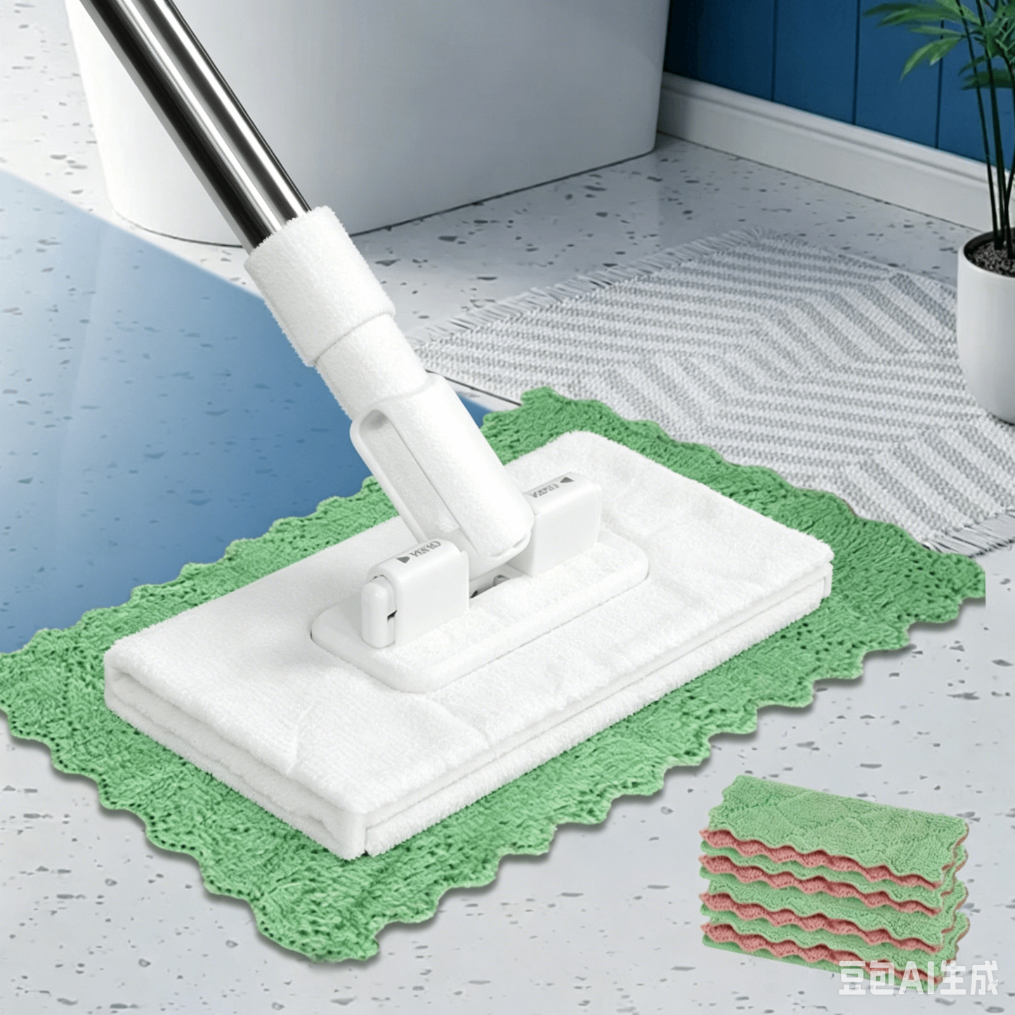 Facial Tissue Mop Clip – Hands-Free | One-Button Detachable | Automatic Wet Wipe Clamp | Reusable | New Press-Type Cloth Mop