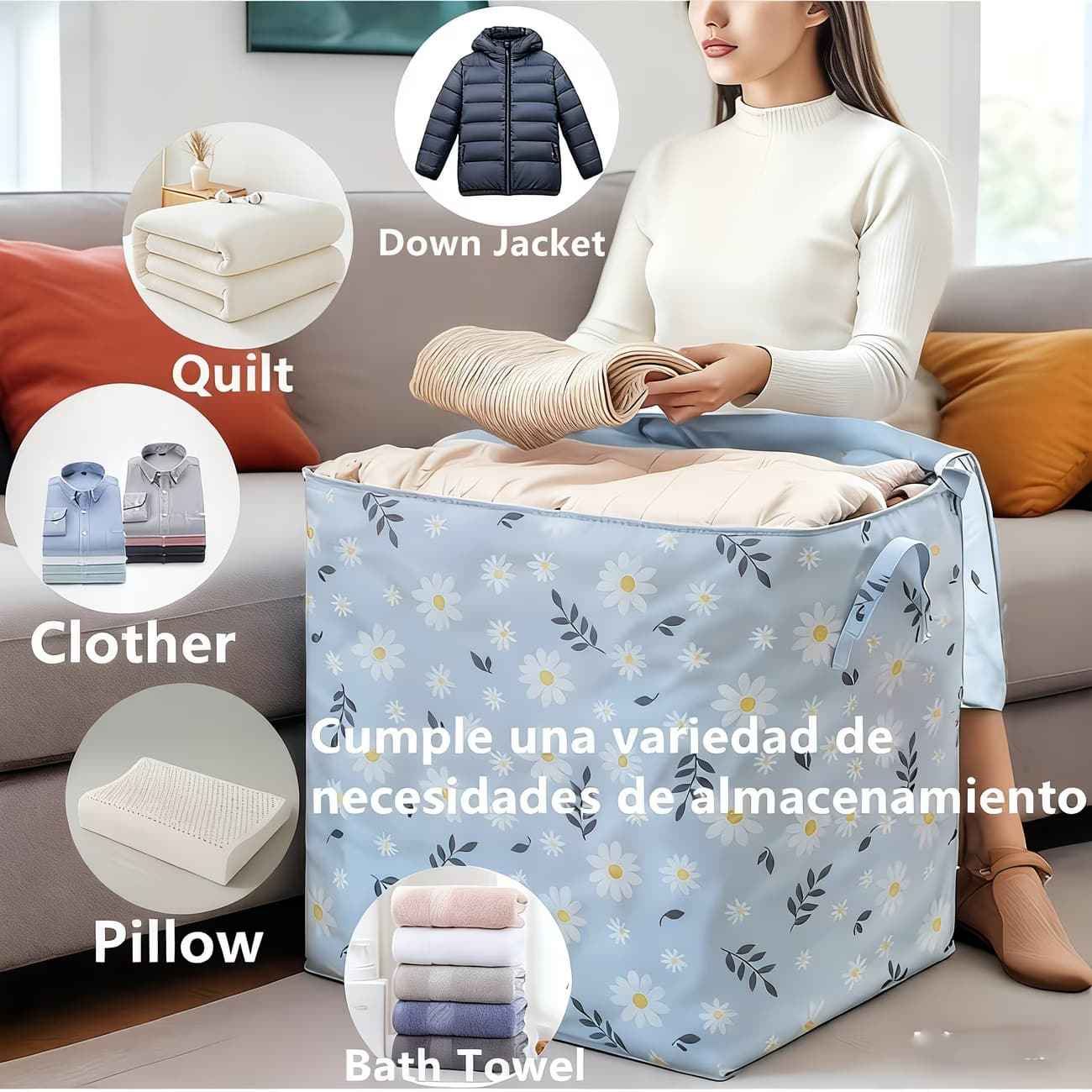 Extra Large Foldable Storage Box – Closet Organizer, Laundry Basket, Quilt Storage Bag, Space-Saving for Bedroom & Dorm