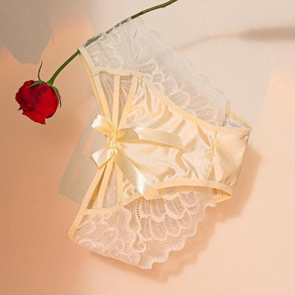 Women's Lace Bow Panties｜Cotton Gusset, Soft & Breathable Comfort