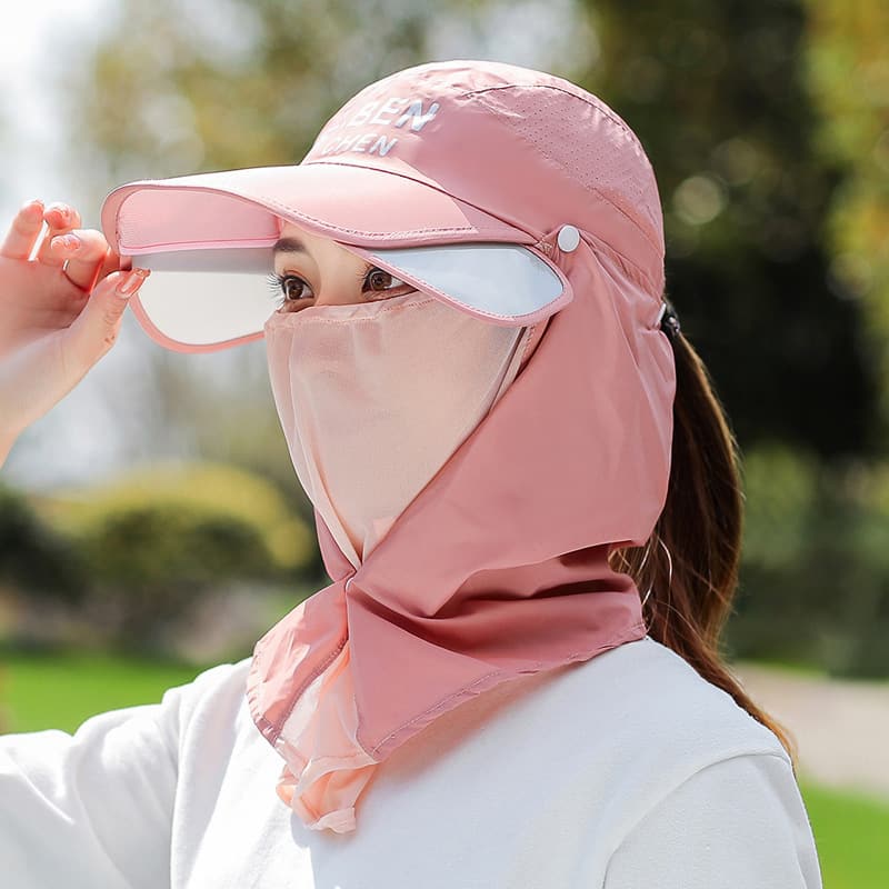4-in-1 Extendable Brim Sun & Bug Hat – Neck Flap + Insect Veil + Face Cover, UPF Unisex Baseball Cap