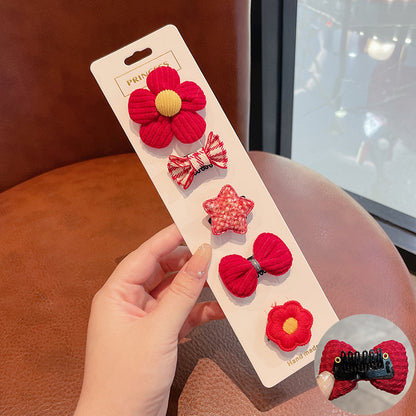 Baby Fetal Hair Clip 5pcs –Sweat-Absorbing & Breathable | Cute Hair Accessory