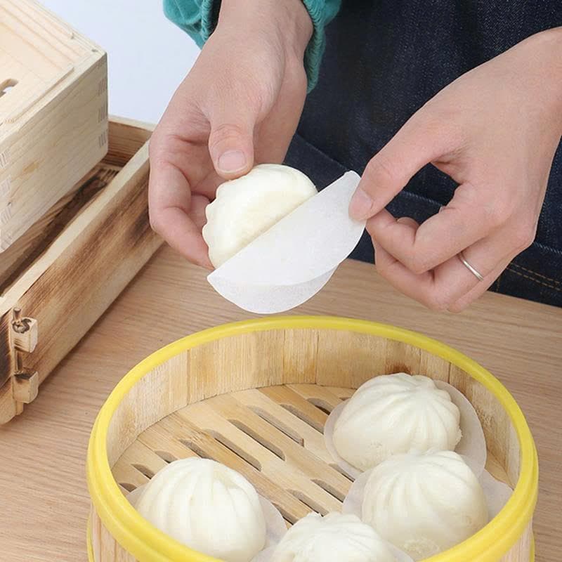 Non-Stick Steamer Paper – Grease-Proof & Tear-Resistant, Perfect for Dumplings & Pastries, Multiple Sizes Available