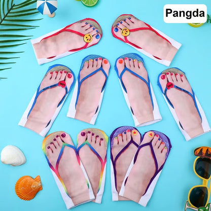 Unisex Printed Flip-Flop Socks
