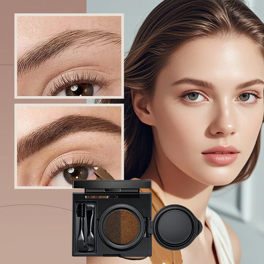 Dual-Color Cushion Eyebrow Pen & Eyeliner Gel - Waterproof & Sweatproof