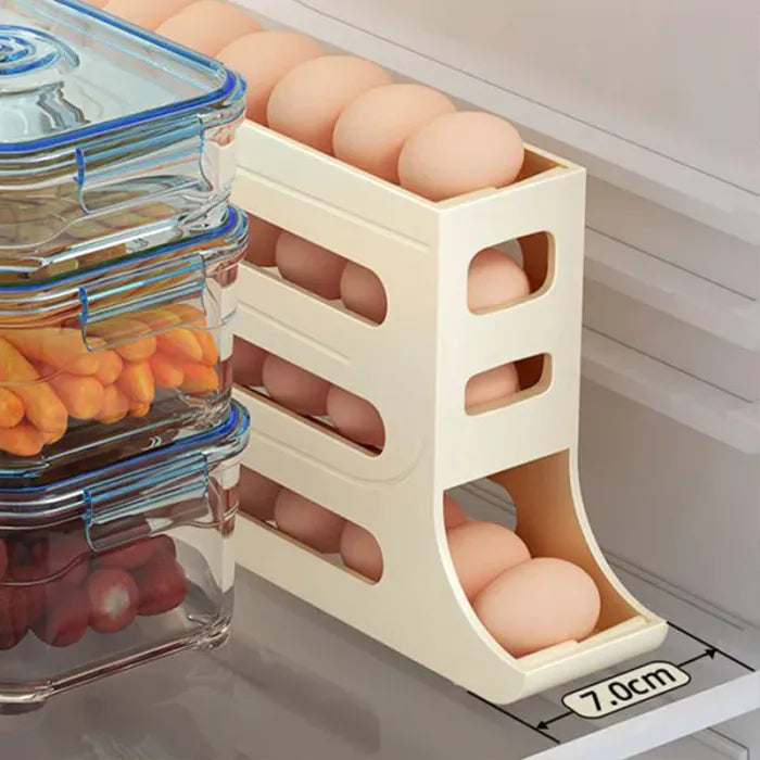 Egg Holder for Fridge, Eggs Dispenser Auto Rolling