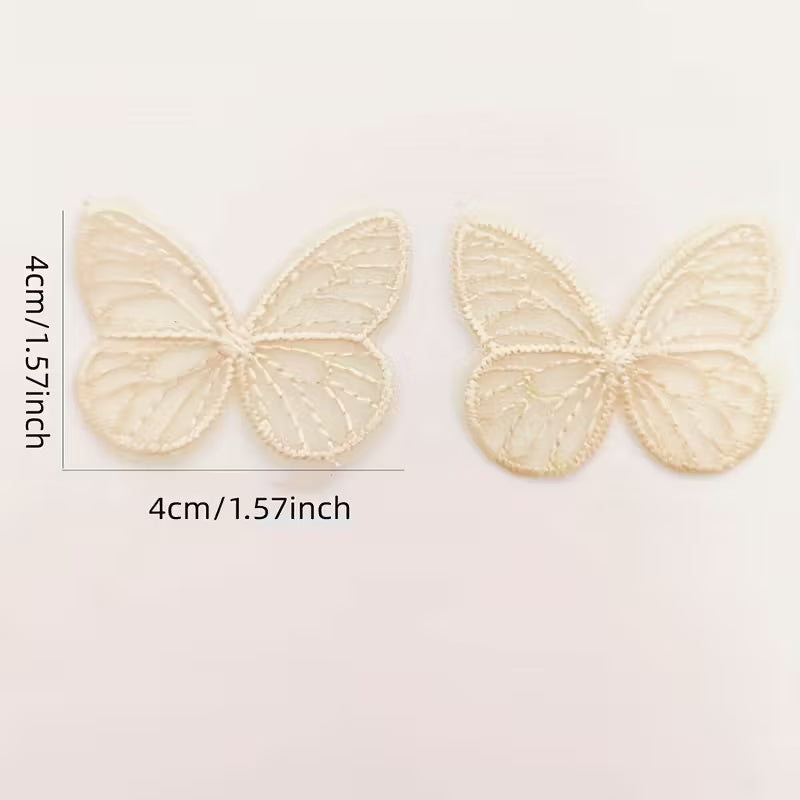 Embroidered Butterfly Gauze Fabric Suitable for Sewing, Embroidery, Decoration