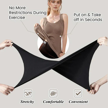 Women's Thermal Tank Tops With Built-in Bra，Suitable for autumn and winter