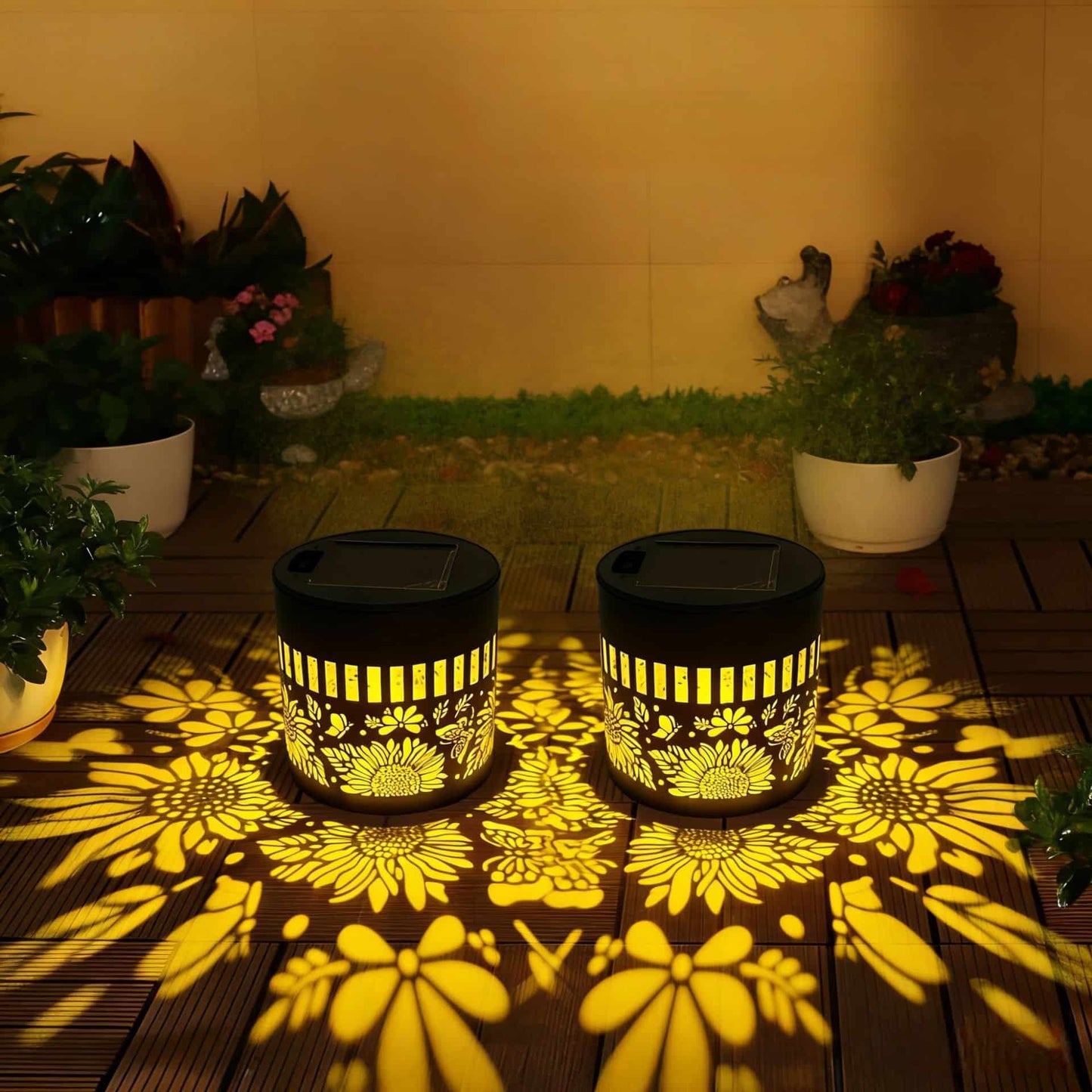 🌼 ☀️Solar Garden Projection Light – Waterproof Auto ON/OFF Outdoor Decorative Landscape Lamp