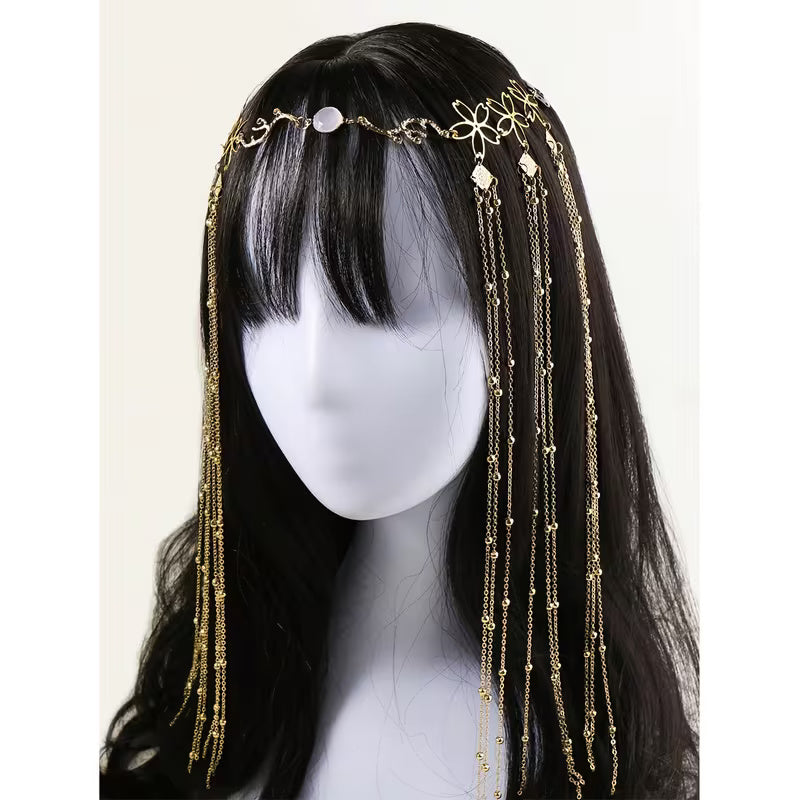 Elegant Chain Tassel Headband - Bohemian Style