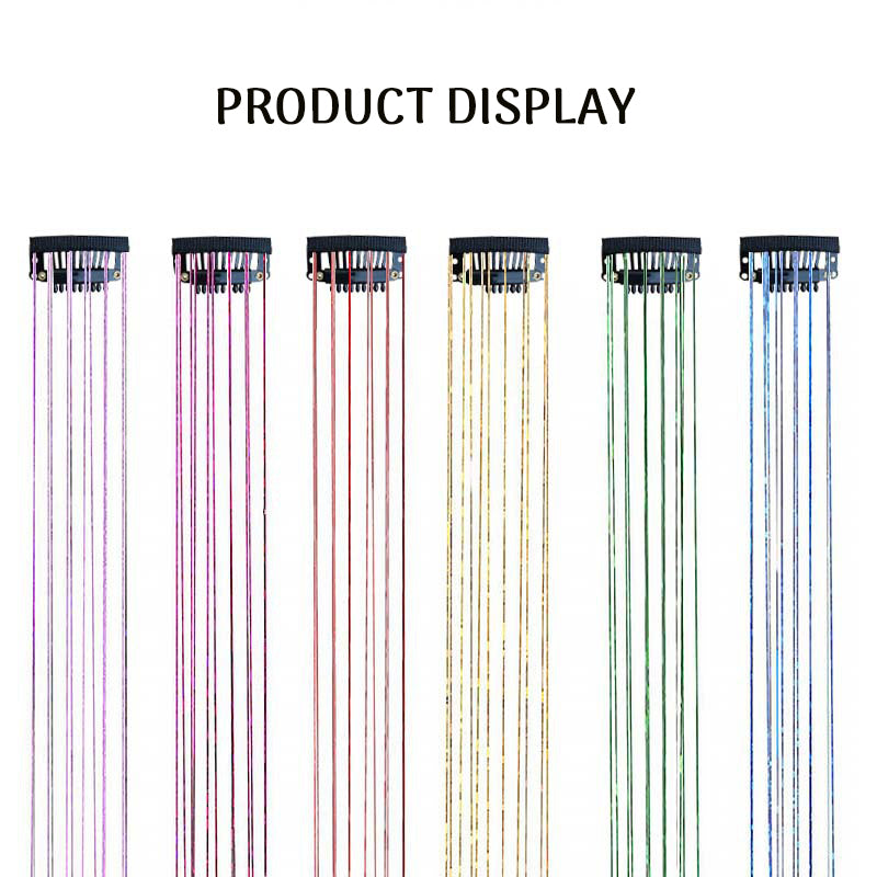 Holographic Tinsel Hair Extensions – Metallic Glitter Hair Strands Kit for DIY Party & Daily Styling