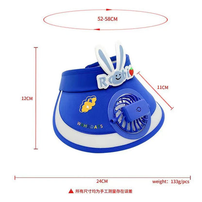 Children's Sun Hat with Rechargeable Fan
