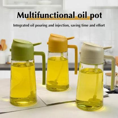 2-in-1 Glass Oil Spray Bottle with Pourer