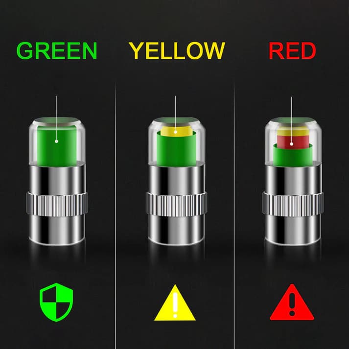 🚗Battery-Free Tire Pressure Monitoring Valve – Screw-On & Go, 3-Color Warning, Leak-Proof for Car & Motorcycle