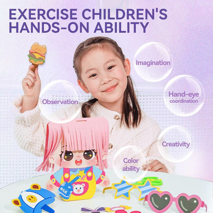 👧 DIY Hair Stylist Sticker Set – Reusable Multi-Functional Dress-Up Stickers, Creative Hairstyle & Fashion Play for Girls