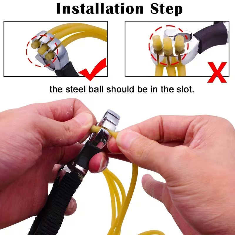 High power aluminum alloy slingshot with rubber band